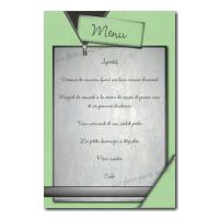 carte de menu vert et gris clair