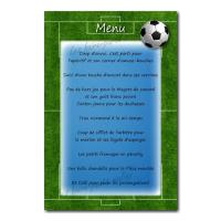 carte de menu terrain de foot et ballon