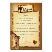 carte de menu maman girafe sophie