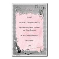 Menu note de musique gris et rose