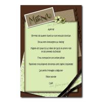 carte de menu romantique et doux vert