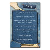 carte de menu blue jean