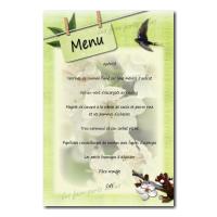 carte de menu bourgeon et fleur de printemps