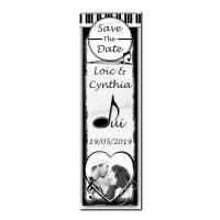 faire-part marque-page musique noir et blanc