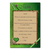 carte de menu escargot sur tige verte et rosée
