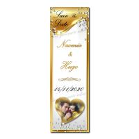 faire-part marque-page blanc et or