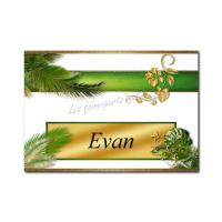 marque-place tropical vert et or